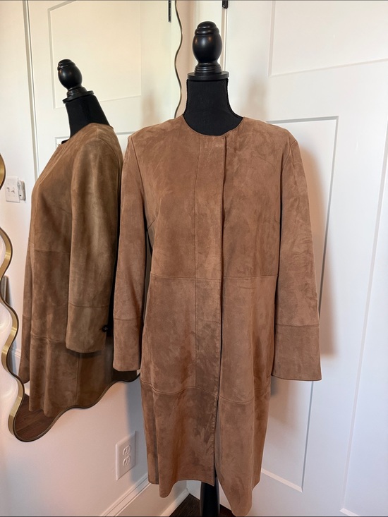 Weekend Max Mara Jackets & Blazers - Weekend Max Mara Camel Suede Long Trench Coat